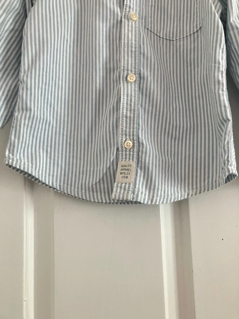 Carters Blue And White Striped Preppy Casual Coastal Button Up Shirt-Size 3T
